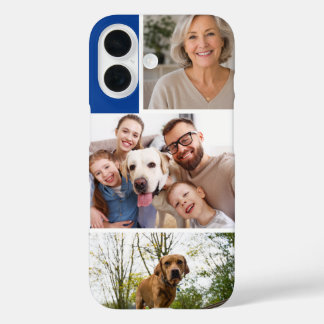 Personalized Family 3 Photos Collage Keepsake Art iPhone 16 Case