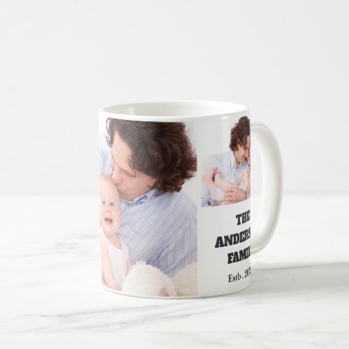 Personalized Family 4 Photo Collage Coffee Mug