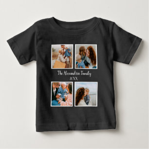 Personalized family 4 photo collage template baby T-Shirt