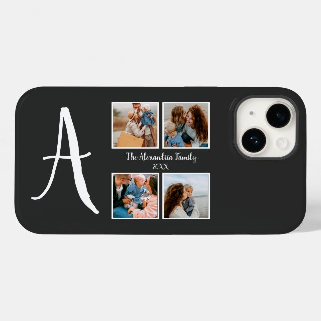 Personalized family 4 photo collage template Case-Mate iPhone case (Back (Horizontal))