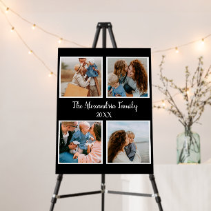 Personalized family 4 photo collage template foam board