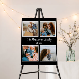 Personalized family 4 photo collage template foam board