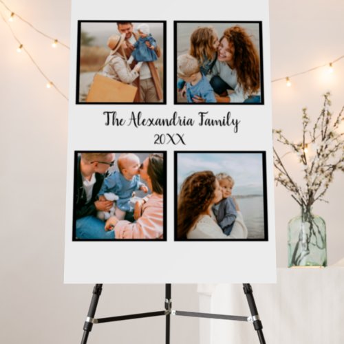 Personalized family 4 photo collage template foam board