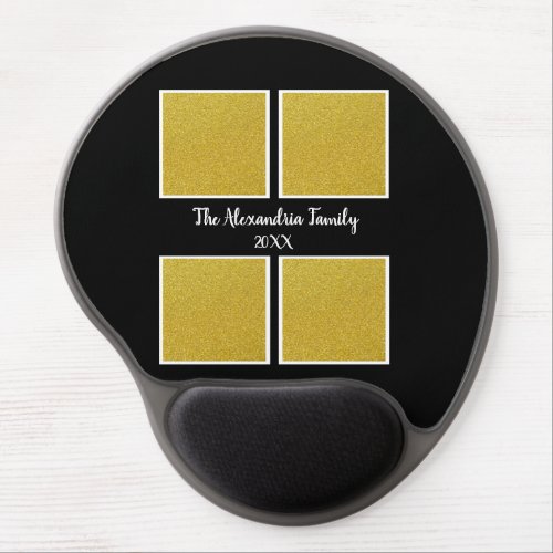 Personalized family 4 photo collage template gel mouse pad