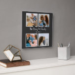 Personalized family 4 photo collage template square wall clock<br><div class="desc">Capture cherished family memories in a stunning display with our 'Personalized Family 4 Photo Collage Template'! This customizable collage template allows you to showcase four of your favorite family photos in a beautiful arrangement. Simply upload your photos and create a personalized masterpiece that celebrates the love, laughter, and bond shared...</div>