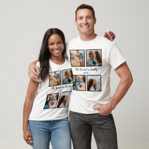 Personalized family 4 photo collage template T-Shirt