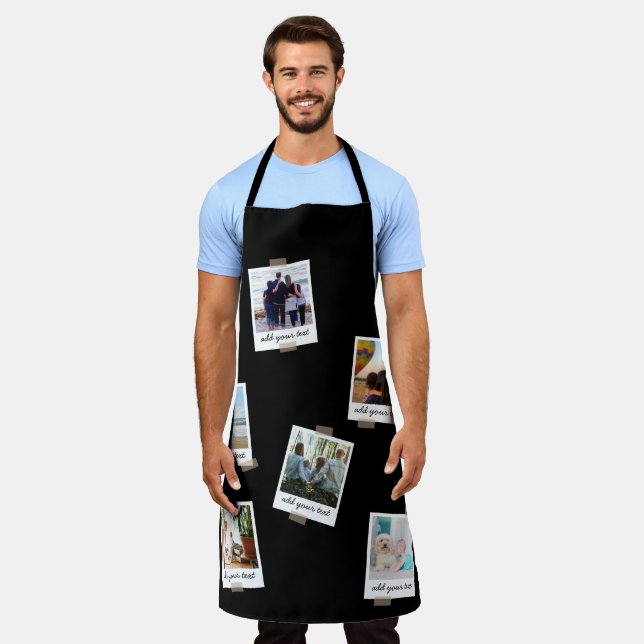 Personalized Family 6 Photo Custom Collage Apron (Worn)