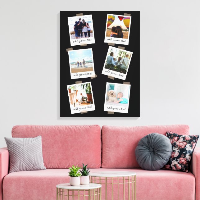 Personalized Family 6 Photo Custom Collage Canvas Print (Insitu(LivingRoom))