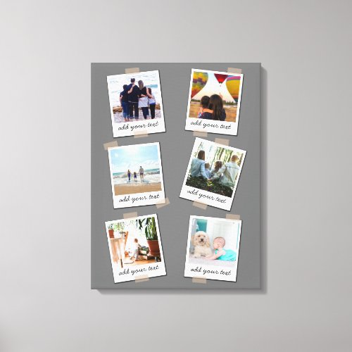 Personalized Family 6 Photo Custom Collage Canvas Print