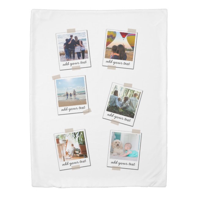 Personalized Family 6 Photo Custom Collage Duvet Cover (Front)