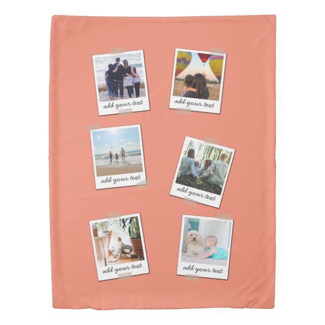 Personalized Family 6 Photo Custom Collage Duvet Cover (Front)