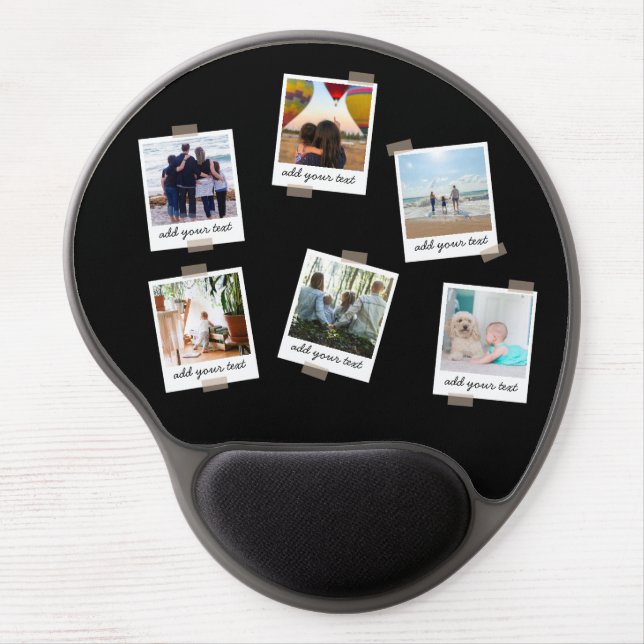 Personalized Family 6 Photo Custom Collage Gel Mouse Pad (Front)