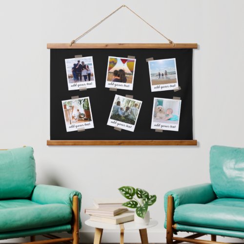 Personalized Family 6 Photo Custom Collage  Hanging Tapestry