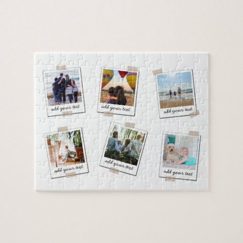 Personalized Family 6 Photo Custom Collage Jigsaw Puzzle