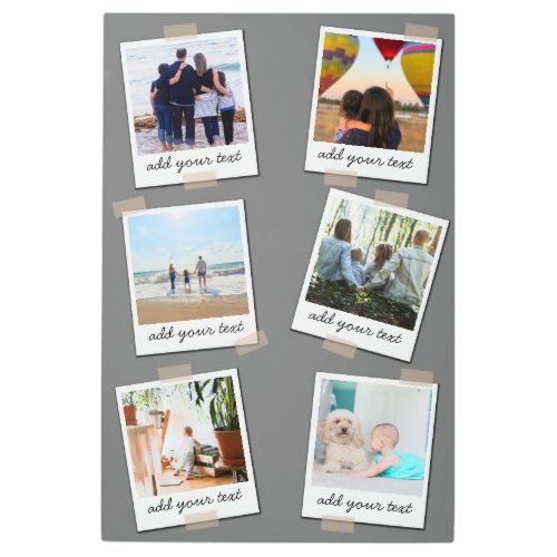 Personalized Family 6 Photo Custom Collage Metal Print
