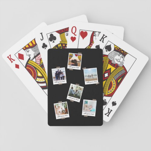 Personalized Family 6 Photo Custom Collage Poker Cards