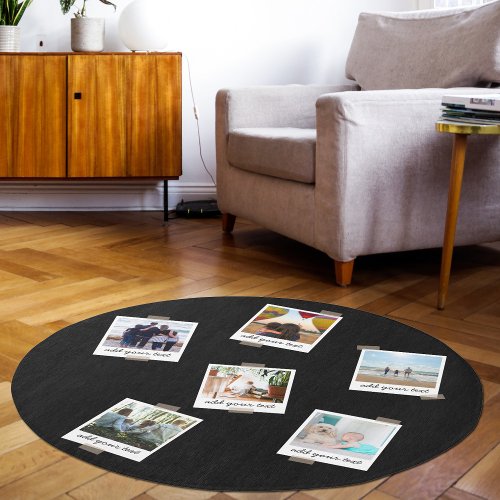 Personalized Family 6 Photo Custom Collage Rug