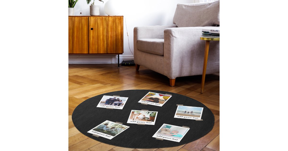 Collage Rug Personalized Family 6 Photo Custom Collage Rug | Zazzle