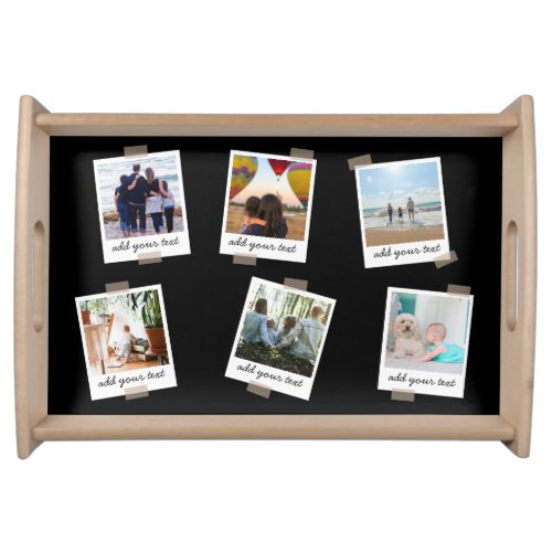 Personalized Family 6 Photo Custom Collage Serving Tray