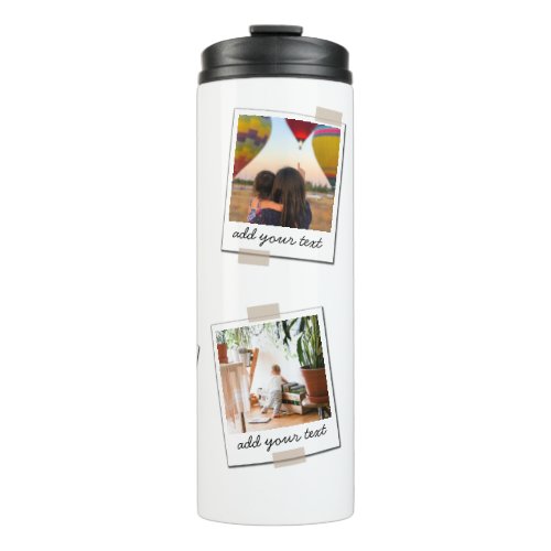 Personalized Family 6 Photo Custom Collage Thermal Tumbler