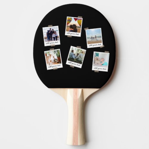 Personalized Family 6 Photo Custom Table Tennis Ping Pong Paddle