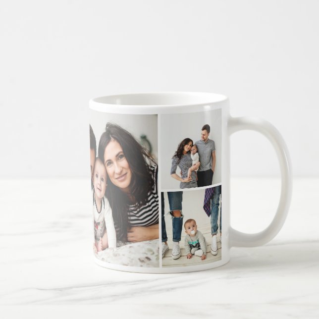 Personalized Family 7 Photo Collage Coffee Mug (Right)