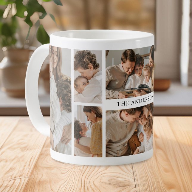 Personalized Family 8 Photo Collage Coffee Mug (Creator Uploaded)