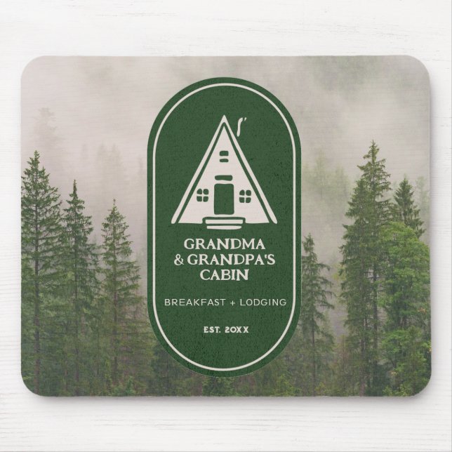 Personalized Family A Frame A-frame Cabin Mouse Pad (Front)