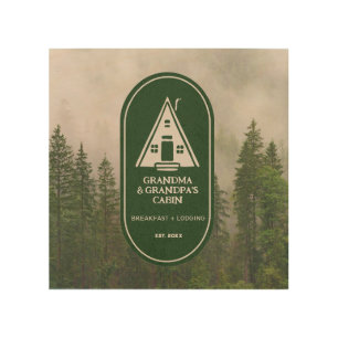 Personalized Family A Frame A-frame Cabin Wood Wall Art