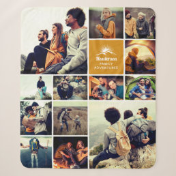 Personalized "Family Adventures" Photo Collage Sherpa Blanket