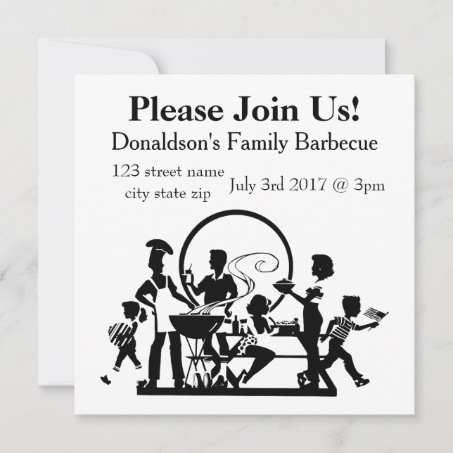Personalized Family Barbecue Invitation (Front)