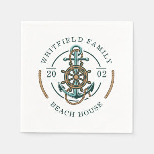 Personalized Family Beach House Custom Nautical Napkins