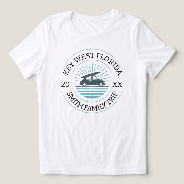 Personalized Family Beach Vacation Family Name Tri-Blend Shirt (Design Front)