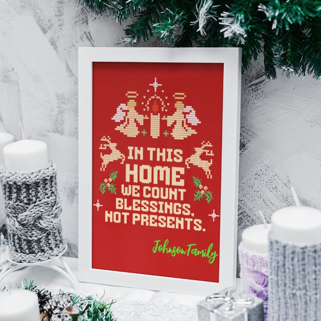 Personalized Family Blessings Christmas Sign (Creator Uploaded)