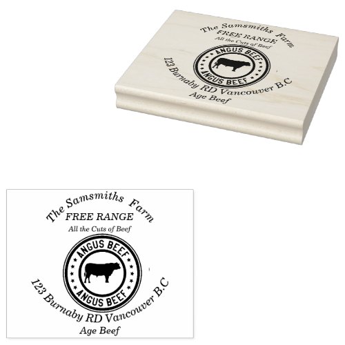 Personalized Family Business Angus Beef Farm  Rubber Stamp