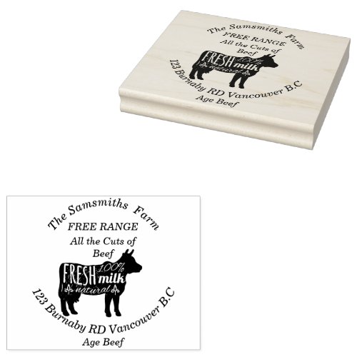 Personalized Family Business Beef Farm lg Rubber Stamp