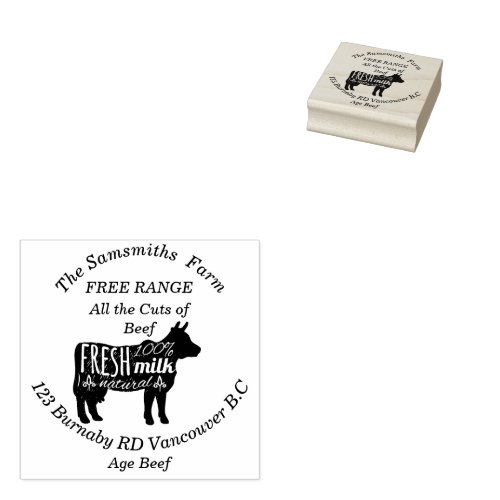 Personalized Family Business Beef Farm  Rubber Stamp