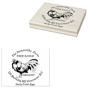 Personalized Family Business Chicken Egg Farm 4x5' Rubber Stamp