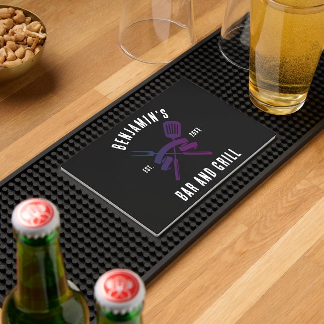 Personalized Family Cabin Grill Bar Mat (Insitu (Bar 2))
