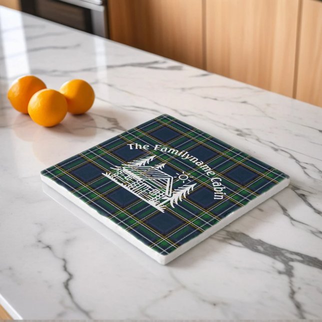 Personalized Family Cabin Plaid Trivet (Creator Uploaded)