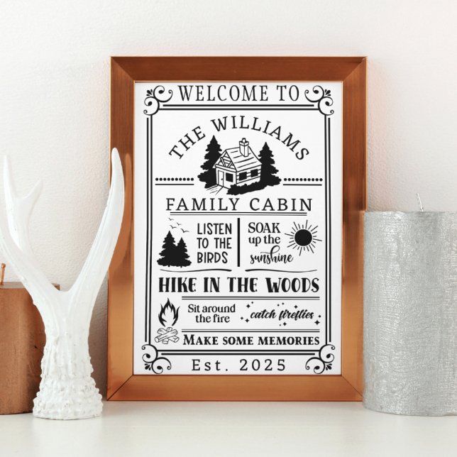 Personalized Family Cabin Rules Poster (Personalized Family Cabin Rules Poster
)
