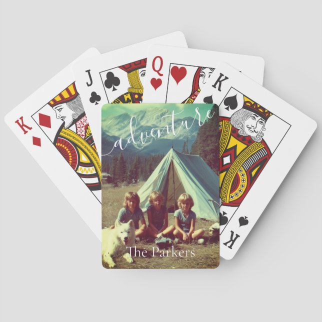 Personalized Family Camping Adventure  Poker Cards (Back)