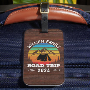 Personalized Family Camping Adventure Road Trip Luggage Tag