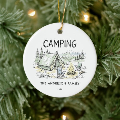 Personalized Family Camping Ornament