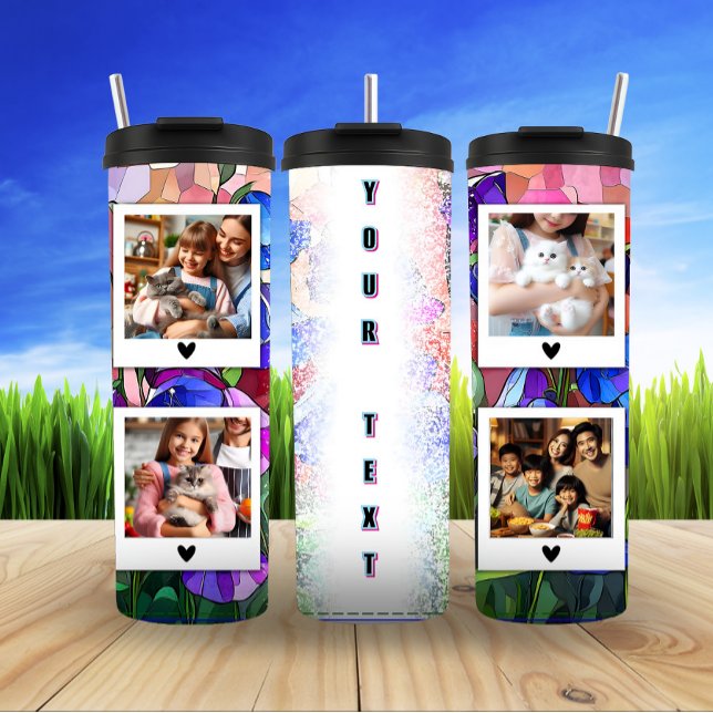 Personalized Family Cat Photo Collage Thermal Tumbler (Creator Uploaded)