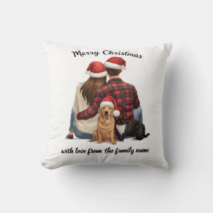 Personalized Family Christmas 2025 Throw Pillow