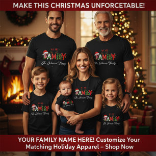 Personalized Family Christmas Add Your Family Name T-Shirt