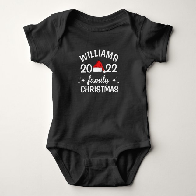 Personalized Family Christmas   Baby Bodysuit (Front)