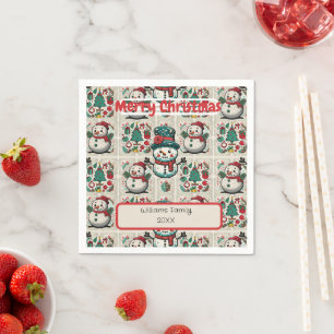 Personalized Family Christmas Celebration Placemat Napkins