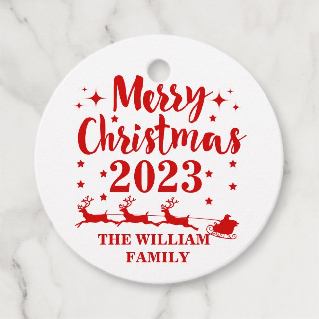Personalized Family Christmas  Favor Tags (Front)
